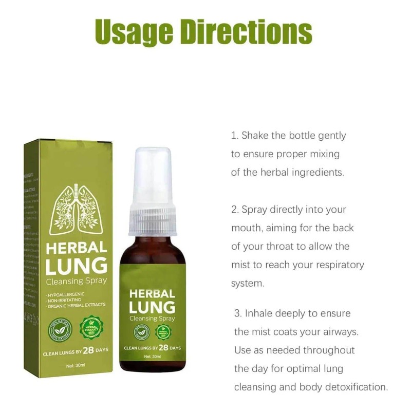 Herbal Lung Spray Limpieza Pulmonar Natural 2 Piezas