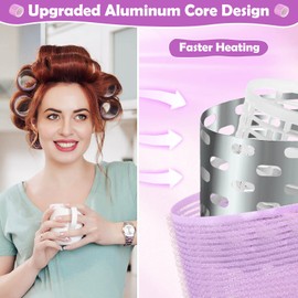 Tetutor Thermal Hair Rollers, 30PCS Jumbo Rollers Hair Curlers Set with Clips, Large Rollers for Hair with 64mm 48mm 36mm Self Grip Hair Roller for Long Medium Short Hair Volume Salon Hair