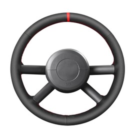 MEWANT Steering Wheel Cover for Jeep Wrangler (JK) 2007-2010 Hand-Stitched Car Steering Wrap for Jeep Wrangler