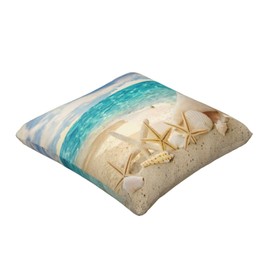 ZYNTIRAX Blue Ocean Sea Starfish Shell Throw Pillow Covers Beach Sandy Pillow Cover 18x18 Inch Set of 2 Coastal Nautical Theme Pillowcase Square Cushion Cases for Home Couch Sofa Bed