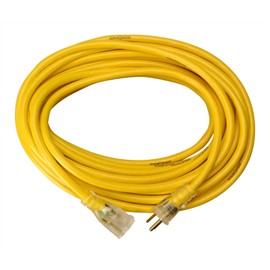 Southwire Yellow Jacket Heavy Duty Extension Cord - Reliable Outdoor Power for Tools & Equipment - Lighted End with Weather Resistant SJTW Jacket - 25 Foot