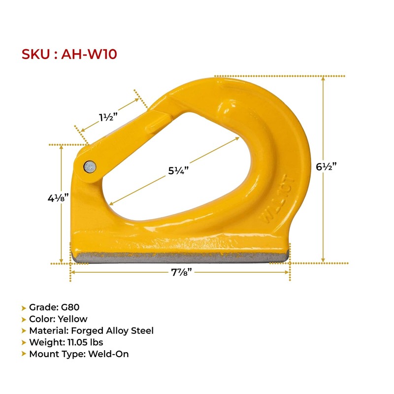 Mytee Products 10 Ton Grade 80 Weld On Anchor Hook