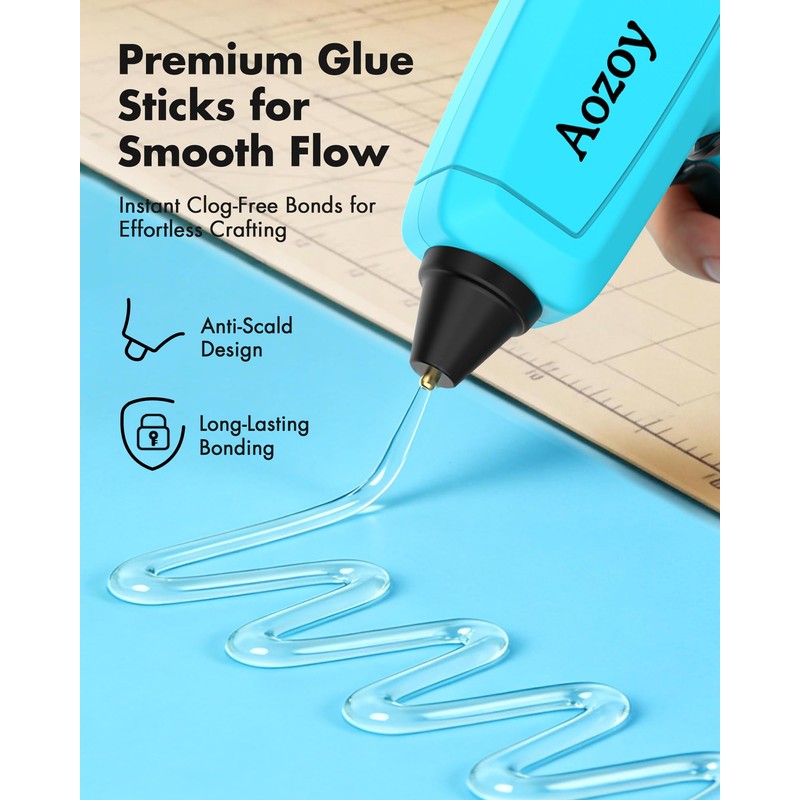 AOZOY Hot Glue Gun Cordless - USB Rechargeable 4000mAh Wireless