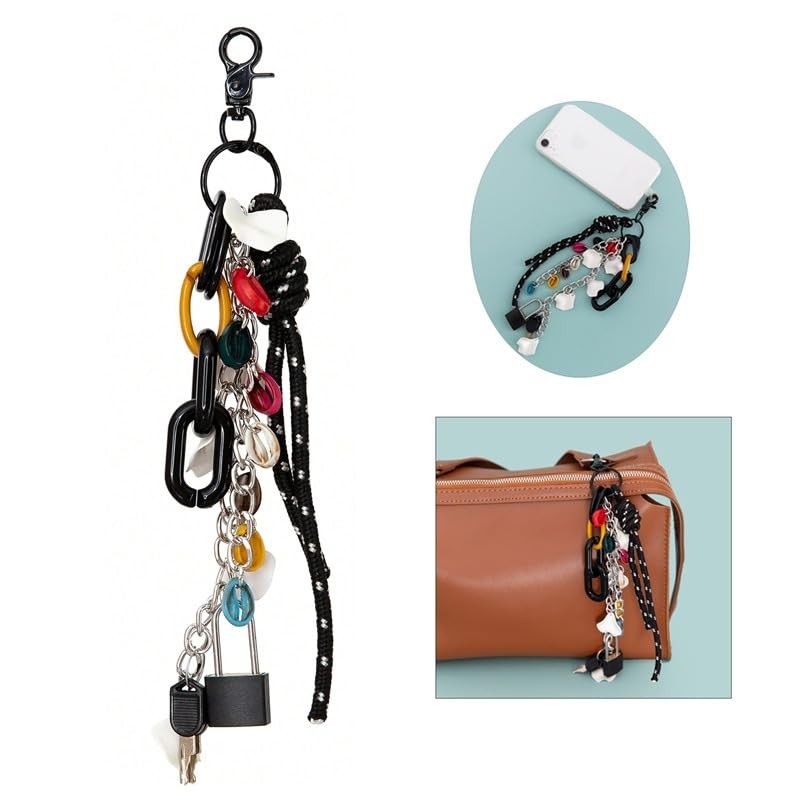 HOHOPEACH Beads Chain Bag Charms for Handbag Y2k Accessories Purse