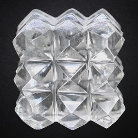 Clear Quartz Crystal Cube with 54 Pyramid - 1" Mini Lemurian Pyramid Cube Figurine of Natural Stone Pyramid for Meditation, Reiki, Chakra Balancing Vastu Pooja and Crystal Grids