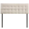 Rosebery Kids Modern Fabric Queen Tufted Panel Headboard in Ivory