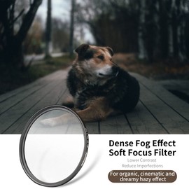 Walking Way White Mist Filter 62MM Soft Focus Filter Circular Diffusion Filter Dreamy Fog Effect Camera Lens Fliter for Video/Vlog/Portrait Photography(Medium-Soft 2, 62MM)