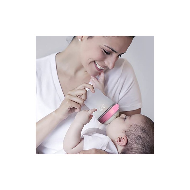 Comotomo, Biberón Rosa, 8 oz, 2 unidades