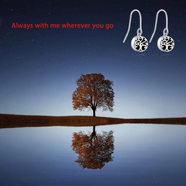 Tree of Life Urn earrings 925 Sterling Silver Keepsake Memorial Always with me stamped Cremation Jewelry earring for ashes for women