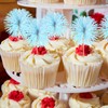 PATIKIL Firework Cupcake Toppers, 30 Pcs Sparkle Tinsel Cupcake Picks