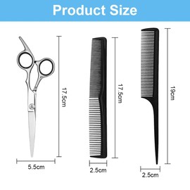 Flintronic 3Pcs Hairdressing Scissors, Professional Haircut Scissor Set, Stainless Steel Thinning Scissors, Professional Salons Hair Shears for Men Women Children Pets Home Salon Barber