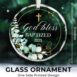 Baptism Gifts 2025 - Christening Gifts for Boys, Girls, Kids, Adults, Men, Women - Baby Boy, Girl Catholic Baptism Gift for Godson, Goddaughter - Cross Decoration Baptism Ornament 2025 Keepsake
