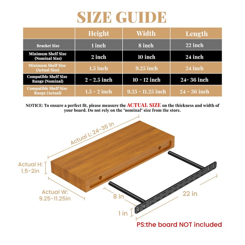 1pc Floating Shelf Bracket Heavy Duty,Decorative Floating Shelf Hardware Hidden