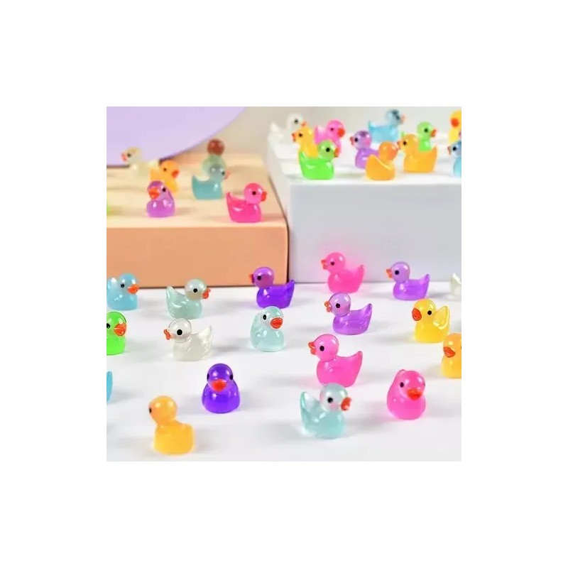 120 Mini Patos De Resina Luminosos Que Brillan En La