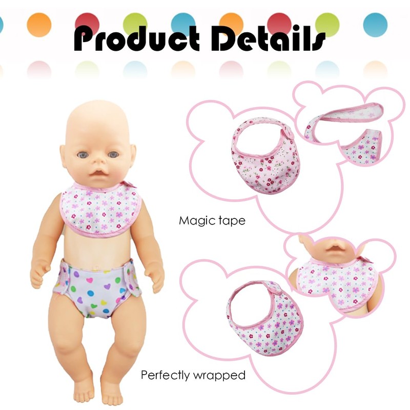 GXGM Pack of 2 Doll Bibs, Doll Accessories, Doll Carrier,