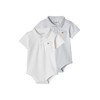 Vertbaudet VERTBAUDET2-Pack Baby Bodysuit for Newborns, Polo Collar, blue