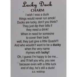 Ganz Lucky Little Duck Pocket Charm with Story Card, Yellow