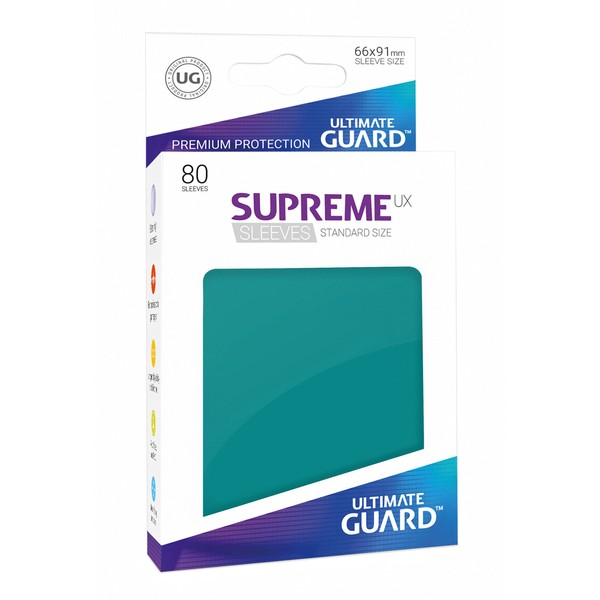 Supreme UX Card Sleeves (80 Piece), Petrol Blue, Standard Size