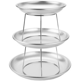 TableTop King 3-Tier Seafood Tower Set with Small Aluminum Trays and Stand
