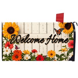 REAIJUNPIN Spring Garden Flowers Mailbox Covers Magnetic Standard Size 21" X 18" Waterproof Mail Box Wraps Post Letter Box Covers Garden Yard Home Decor for Outdoor (Flower-D)