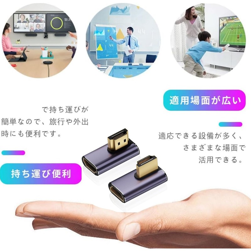 YFFSFDC HDMI to HDMI Adapter L-Shaped 【2-Piece Set】L-Shaped HDMI Male