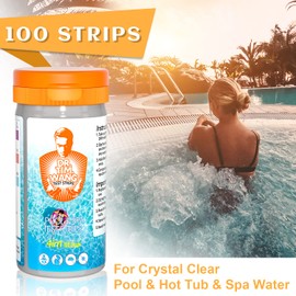Dr.Tim.Wang Pool and Hot Tub Test Strips - Medical Grade Precision 4 in 1 Pool Water Test Kit - Testing pH Free Chlorine(Bromine) Total Alkalinity & Cyanuric Acid