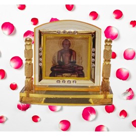 BEXCO Mahavir Ji Statue for Car Dashboard,3.5 X3.5 Inch Self Standing statue home temple,table top, Decorative Showpiece for Desk, Mahaveer Swami