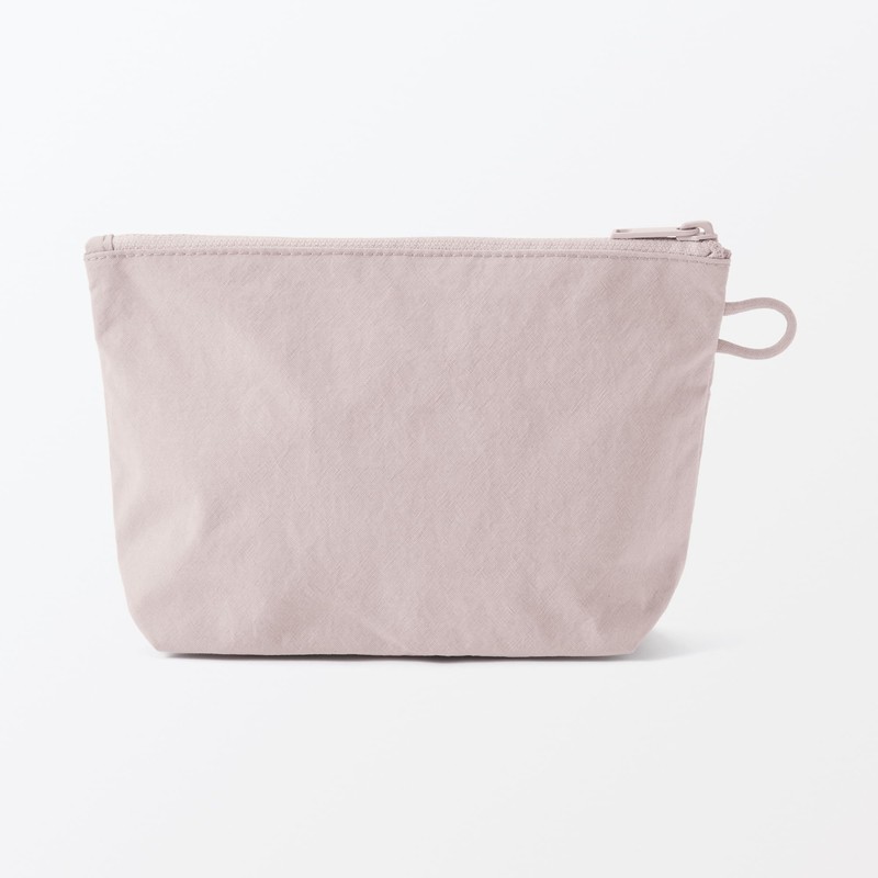MUJI 84475665 Wrinkle Nylon Pouch with Gusset, Pink, S, Approx.