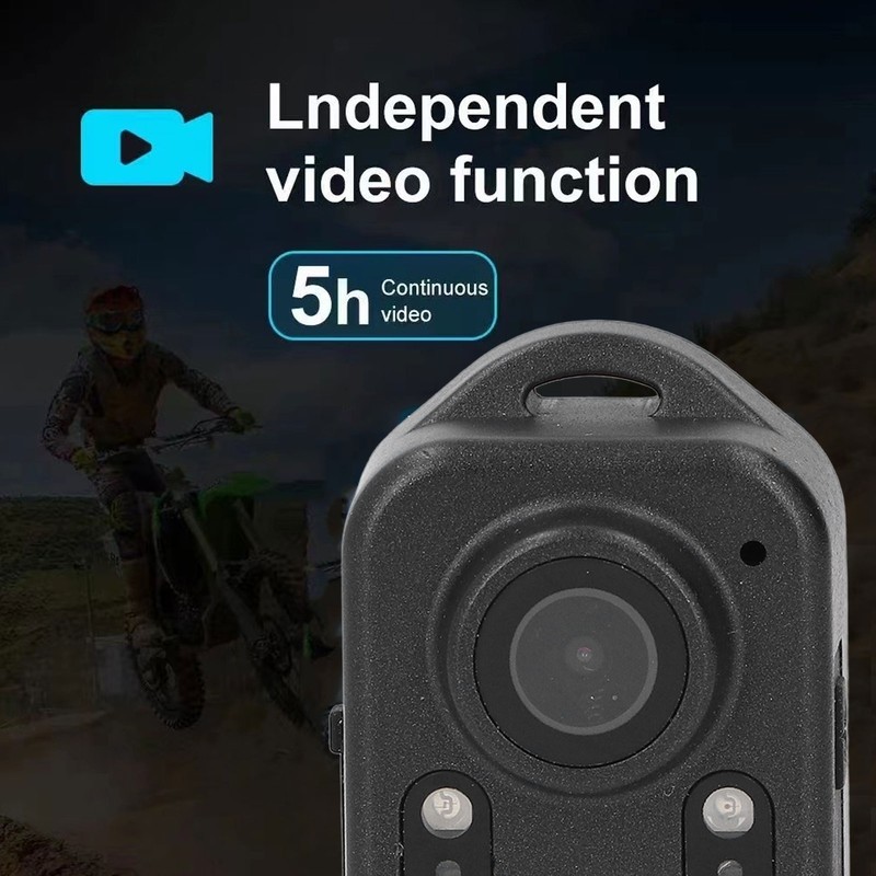 Portable Video Recorder 1080P LED Fill Light Back Clip Night