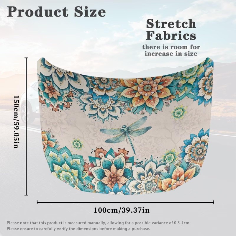 Pxtubomyo Car Hood Cover,Horse Print Tear-Resistant Wear-Resistant Car Hood Cover