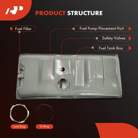 A-Premium Fuel Tank with Lock Ring & O Ring Compatible with Ford E-150 Econoline 1986-1991, E-250 Econoline E-150 Econoline Club Wagon E-250 Econoline Club Wagon E-350 Econoline Club Wagon 1986-1987