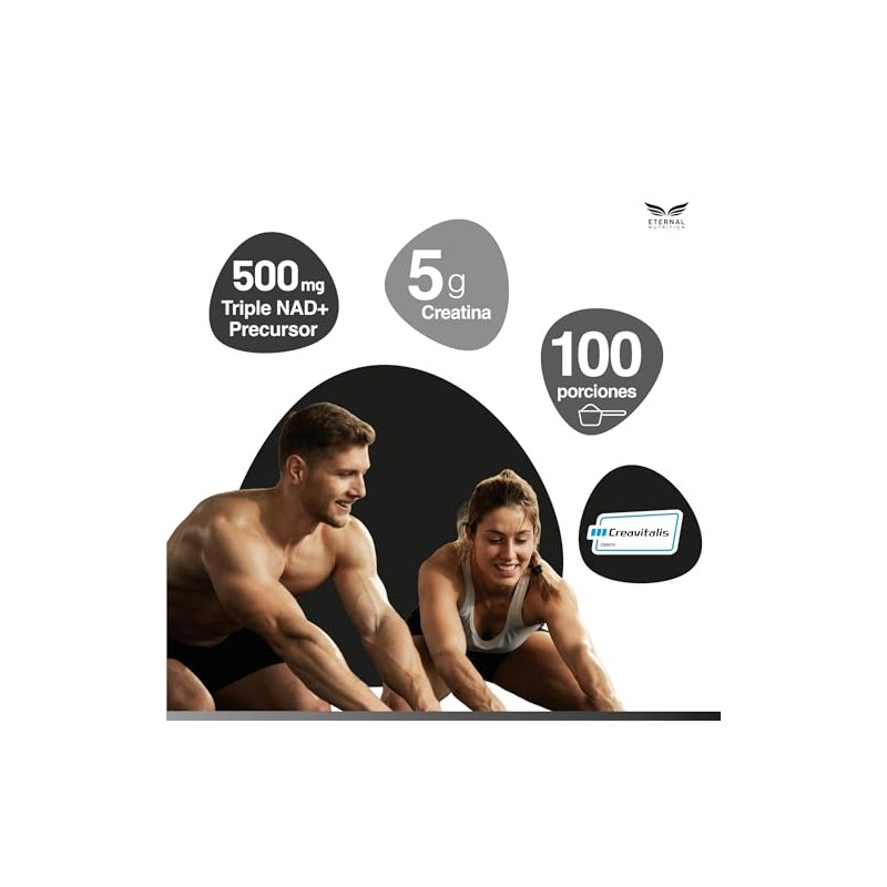 ETERNAL NUTRITION Creatina Monohidratada Micronizada + NAD+ 5 g (550