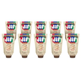 Jif Natural Squeeze Creamy Peanut Butter, 13 Ounces (Pack of 10), Smooth, Creamy Texture, Portable Peanut Butter Pouch