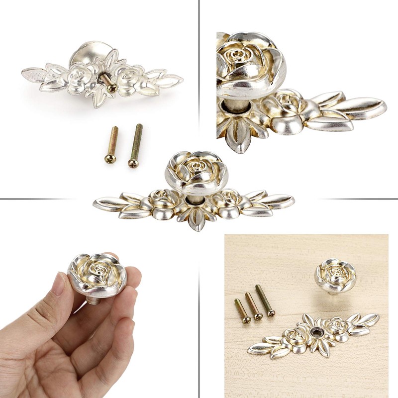 BSTKEY 5 Packs Rose Drawer Knobs Pull Handles for Cupboard