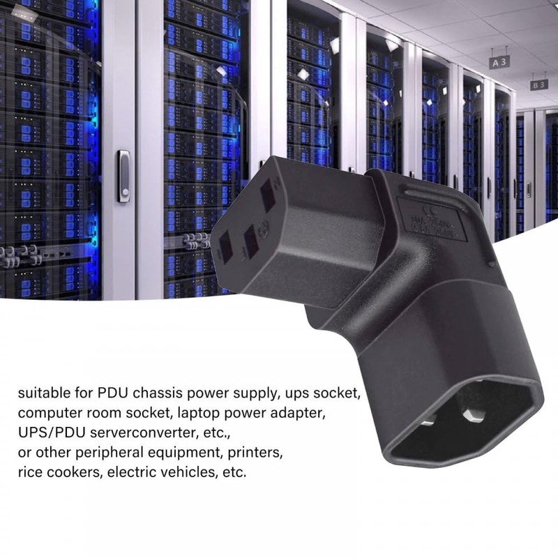 CY Adapter IEC Male C14 to Down Angled 90 Degree
