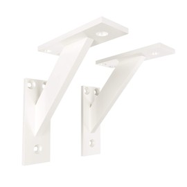 2 x Sossai® Design Shelf Brackets FSHR | Shelf Bracket | Wall Bracket for Shelf | Size: 120 x 120 mm | Colour: White | Material: Aluminium