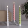 Girimax Spiral Flameless Taper Candles with Remote, Green Candles Battery