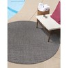 Unique Loom Outdoor Solid Collection Area Rug (10' Round Black/Ivory)