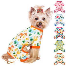 Dog Pajamas for Small Dogs, Soft Thin Pjs Jammies Cat Doggie, Summer Pet Cute Puppy Clothes Outfits Dogs Boy Girl