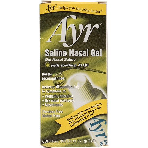 Ayr Saline Nasal Gel, With Soothing Aloe, 0.5 Ounce Tube