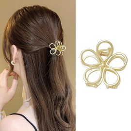 Gold Flower Hair Clip - Small, Cute, Fashion Metal Hair Accessory for Women - 1PCS