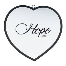 Elanze Designs Hope and… Heart Shaped Black 10 x 10 Metal and Glass Wall Mounted Mirror