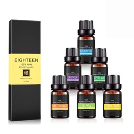 Aceites Esenciales de Aromaterapia, EASYTAO 100% Natural de Aceite Esencial Conjunto de 6 botellas, Apta para Difusores y Humidificadores, para hacer Velas Aromaticas y Jabón, con Caja de Regalo Exquisita (Lavanda, Árbol de Té, Eucalipto, Hierba de Limón
