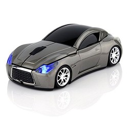 KLEIN Design FTD-MS127 Wireless Mouse, Sports Car Design, 2.4 GHz Connection via Nano USB Receiver, Optical Sensor, for Left and Right Handed Users, Grey