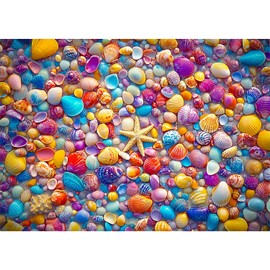 Yunlus Puzzles for Adults, 1000 Pieces, Impossible, Difficult Challenging Puzzles for Adults, 1000 Pieces, Beach Puzzle, Colourful Shell Puzzle, 1000 Pieces, 70 x 50 cm