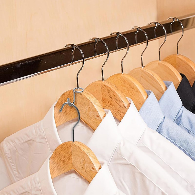 Sumnacon Hanger Connecting Hooks, Stainless Steel Joint Hooks, Wardrobe Storage,