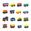 KABENFIS 16 PCS Wooden Train Set Magnetic Train Set for