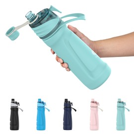 Healter 710ml/24oz Misting Water Insulated Bottle for Outdoor Hydration Cycling Climbing Hiking Mountaineering Gym, Mint Green