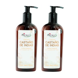 Crema Castaño de Indias 2 Pack, Crema Corporal PACALLI - 250g, para Piernas y Pies Cansados o Hinchados | Con Extractos de Origen Natural de Hamamelis, Gotu Kola y Árnica