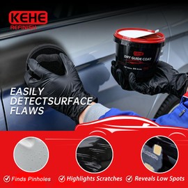 KEHE REFINISH 7.5 oz(212g) Black Dry Guide Coat Auto Body,Ultra-Fine Sanding Powder Coat Kit-Efficiently Detects Sanding Scratches, Pinholes in Body Fillers,Repairs Surface Imperfections and Dents